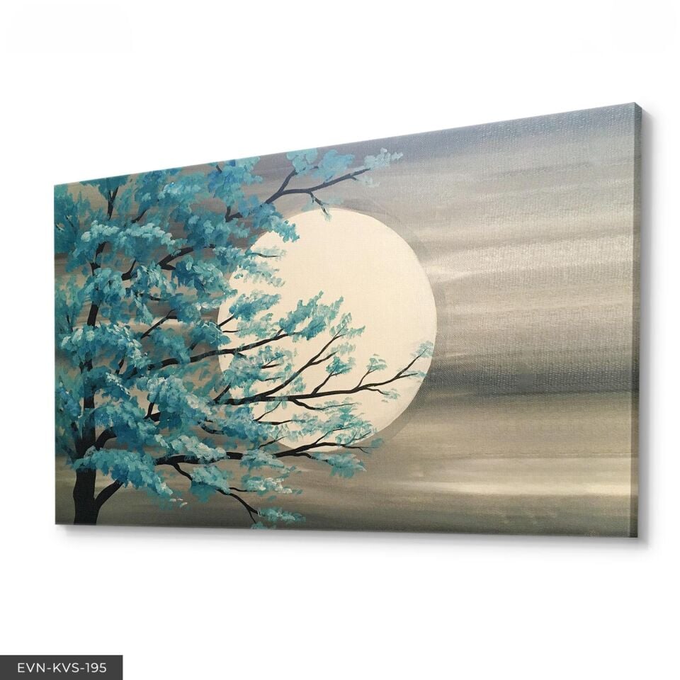 Ağaçlar Arasında Güneş Tek Parça Kanvas Canvas Tablo Tablo 140 x 90 CM - Çok Renkli