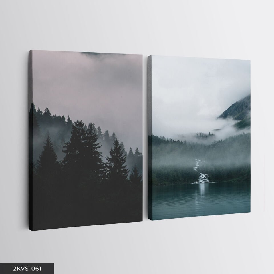 Orman Ve Deniz 2 Parça Kanvas - Canvas Tablo