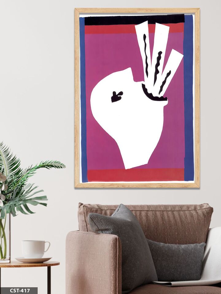 Keith Haring Untitled Tek Parça Ahşap Çerçeveli Tablo Naturel - 50 x 70 CM