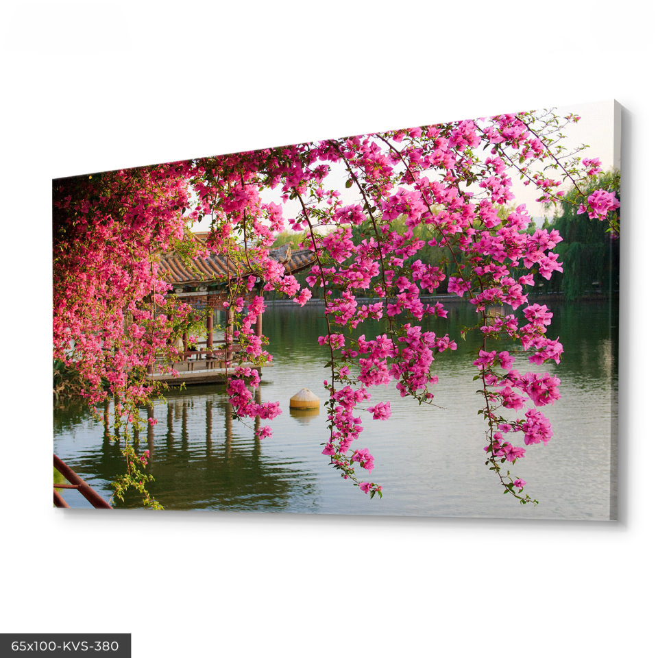 Pembe Yapraklı Ağaç Kanvas - Canvas Tablo