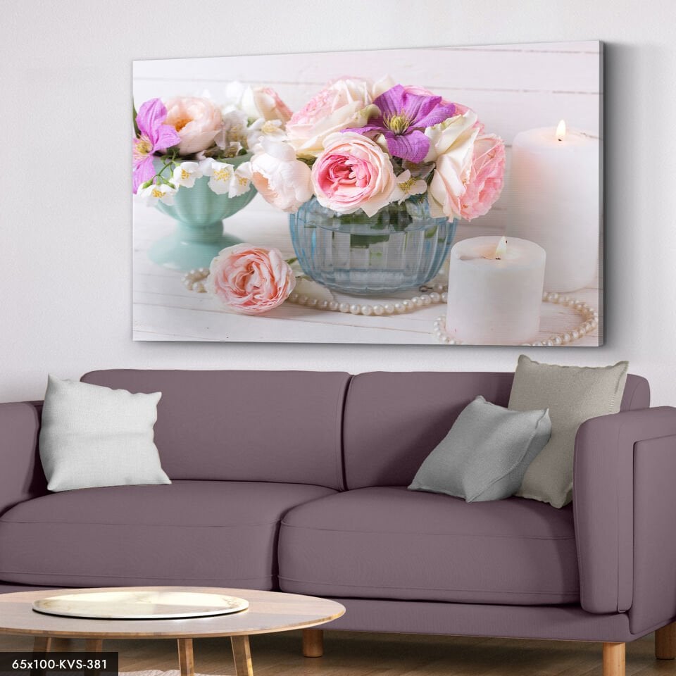 Vazoda Çiçekler Kanvas - Canvas Tablo