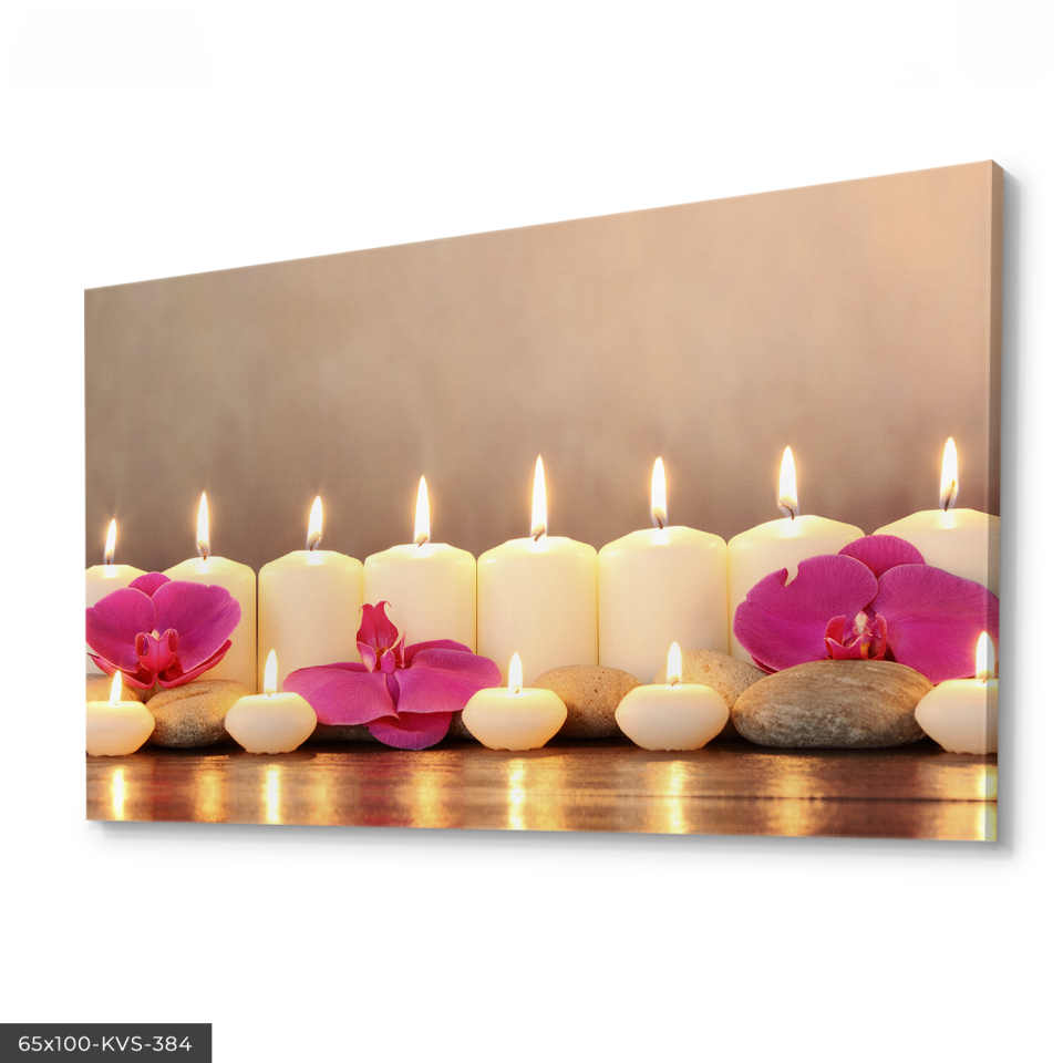 Mum Ve Çiçekler Kanvas - Canvas Tablo