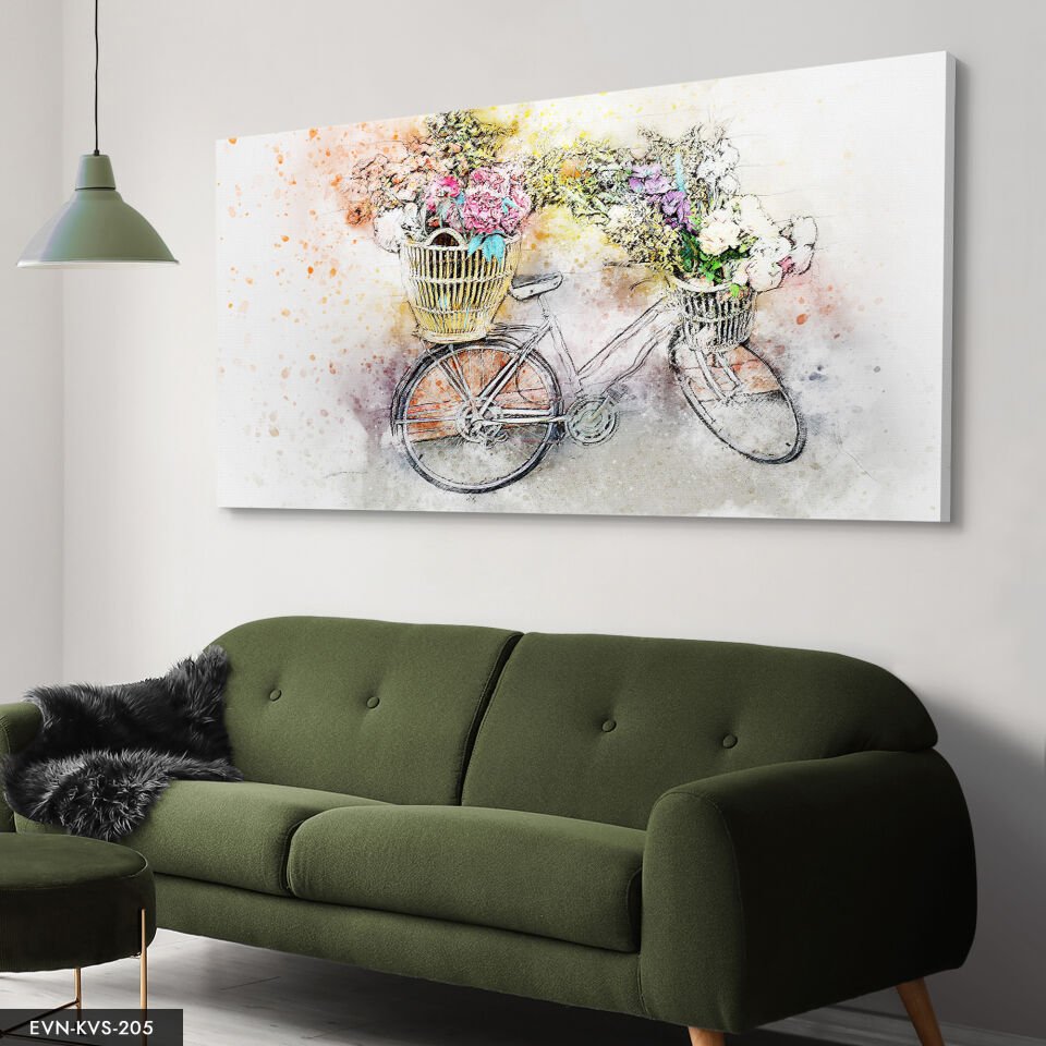 Çizim Bisiklet Tek Parça Kanvas Canvas Tablo Tablo