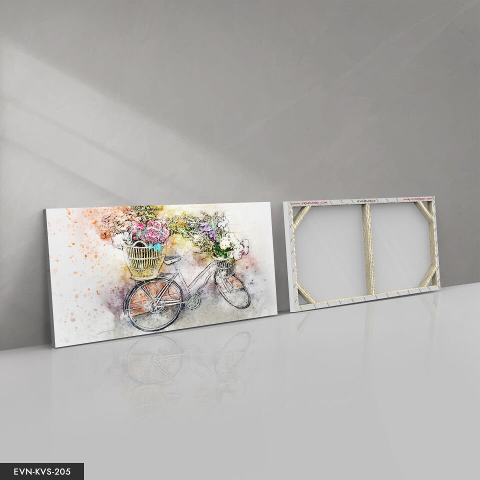 Çizim Bisiklet Tek Parça Kanvas Canvas Tablo Tablo