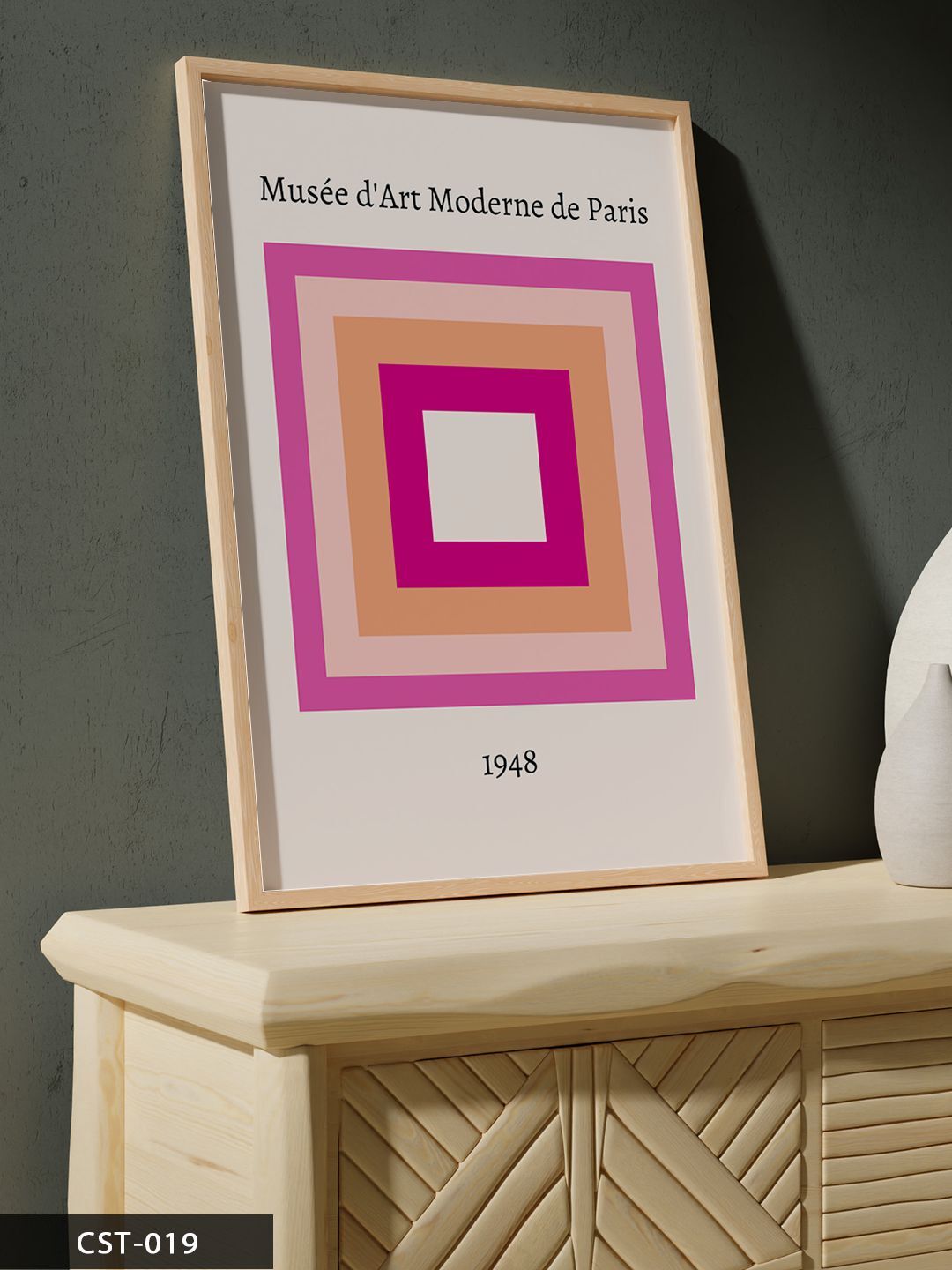 Musée d'Art Moderne de Paris Tek Parça Ahşap Çerçeveli Tablo Naturel - 40 x 60 CM