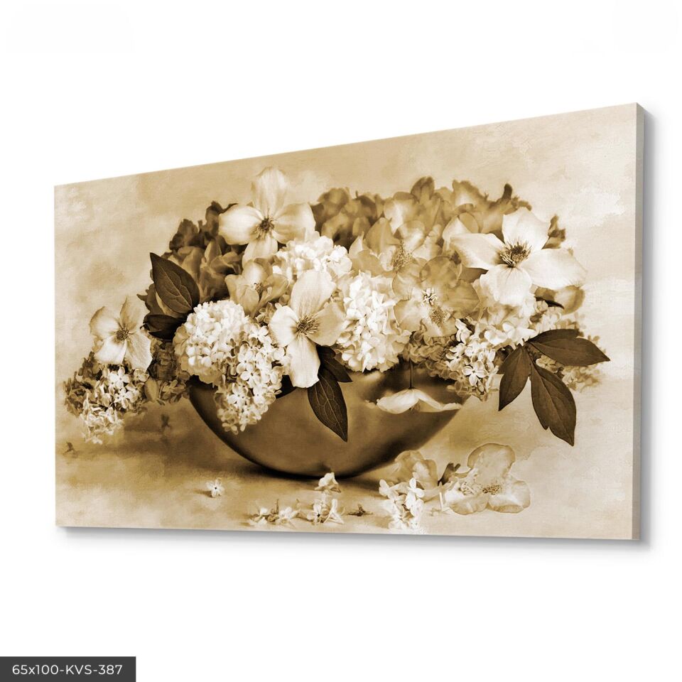 Vintage Çiçek Kanvas - Canvas Tablo