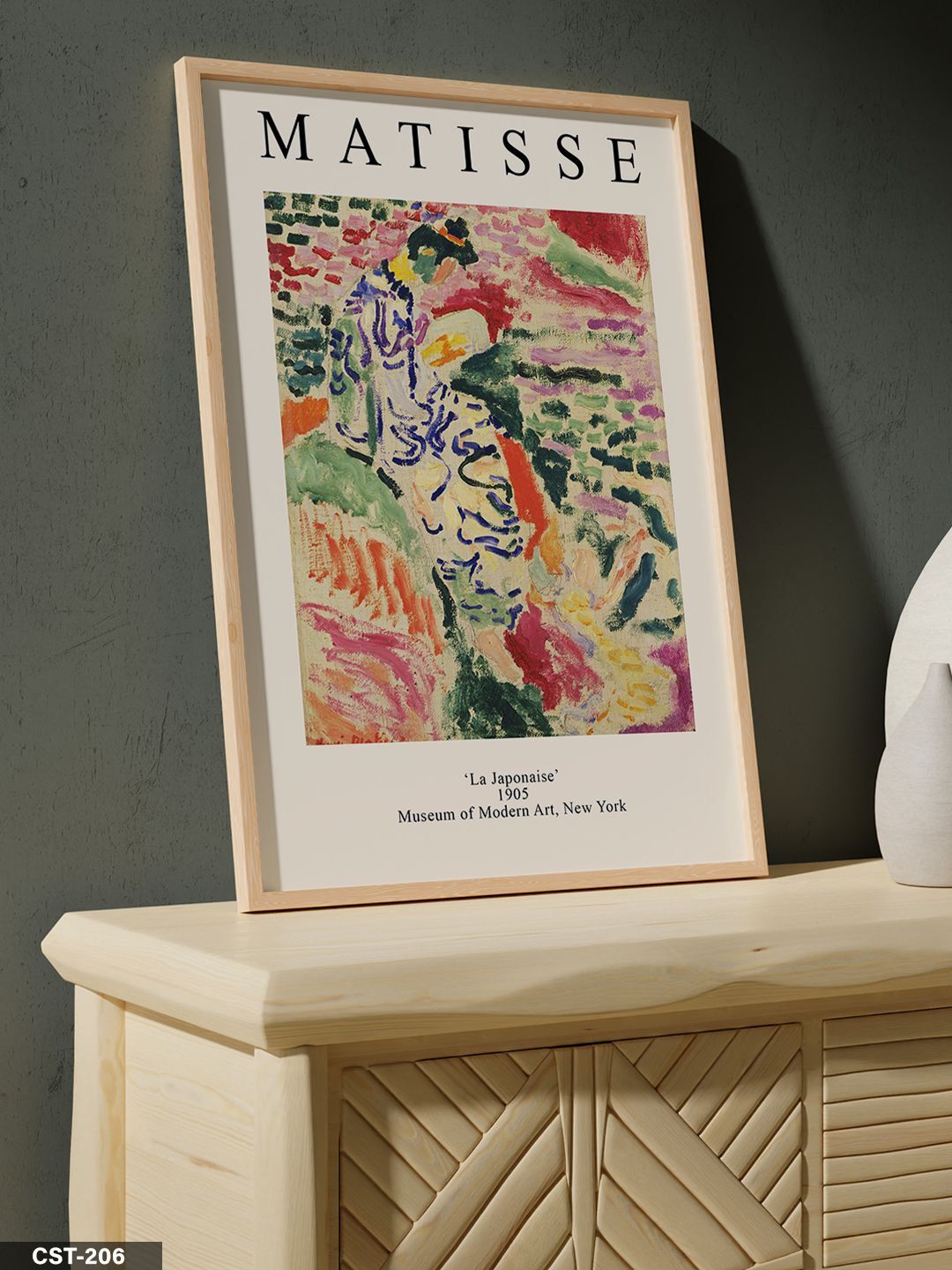 Matisse La Japonaise Tek Parça Ahşap Çerçeveli Tablo Naturel - 20 x 30 CM