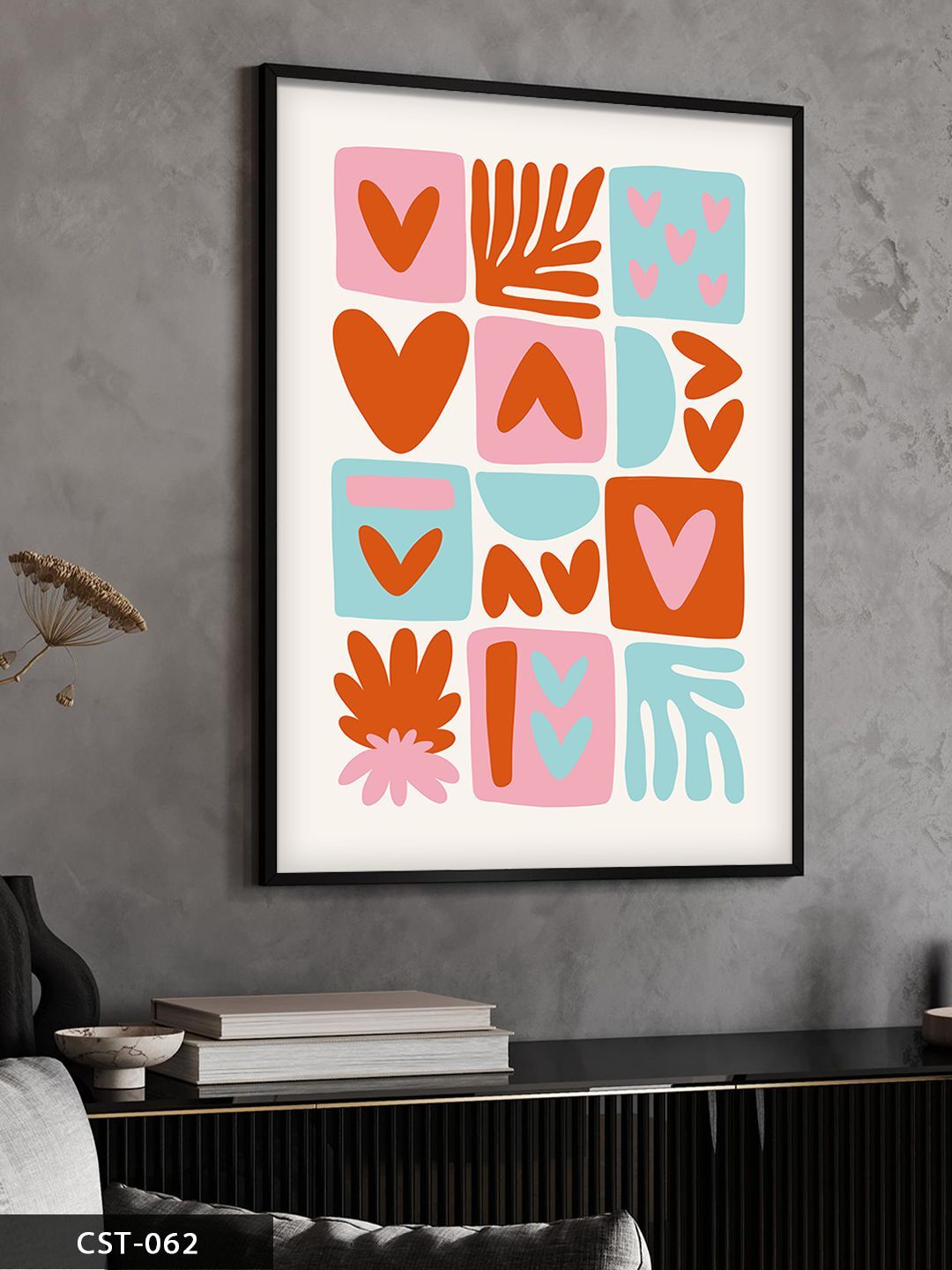 Kalpler Tek Parça Ahşap Çerçeveli Tablo Siyah - 50 x 70 CM