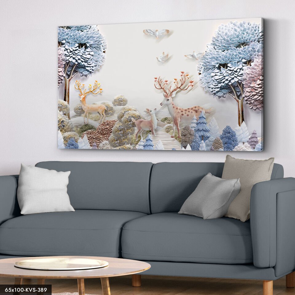 Geyikler Kanvas - Canvas Tablo