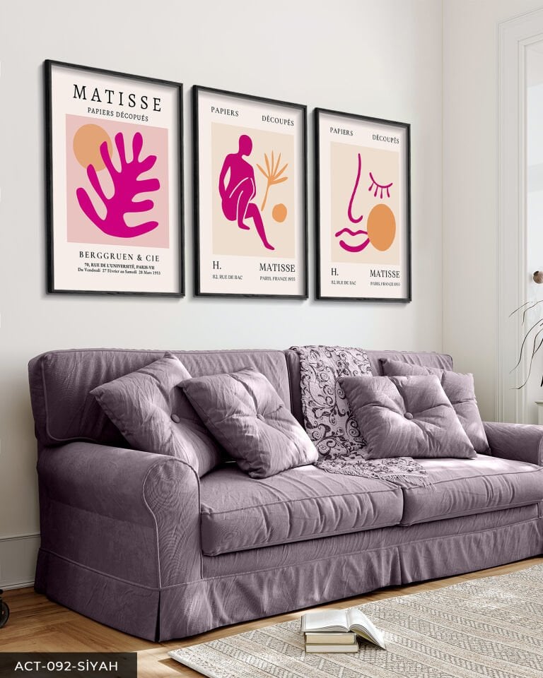 Matisse Eser 3 Parça Ahşap Çerçeveli Tablo