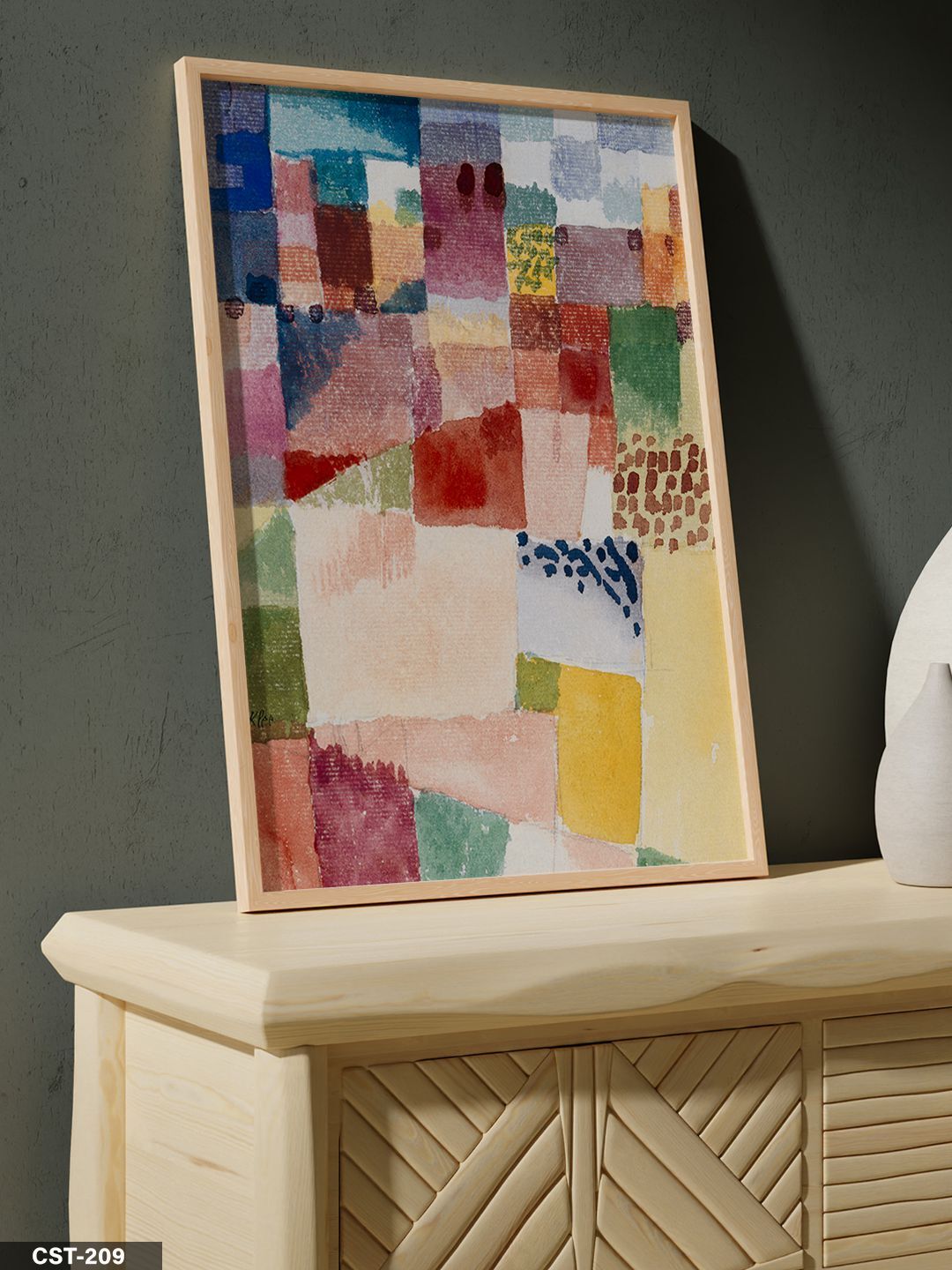 Paul Klee Ancient Sound Tek Parça Ahşap Çerçeveli Tablo Naturel - 20 x 30 CM