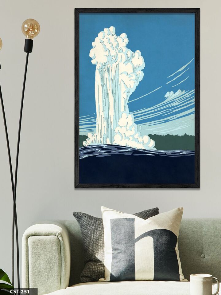 Fırtına ve Buhar Tek Parça Ahşap Çerçeveli Tablo Siyah - 30 x 40 CM