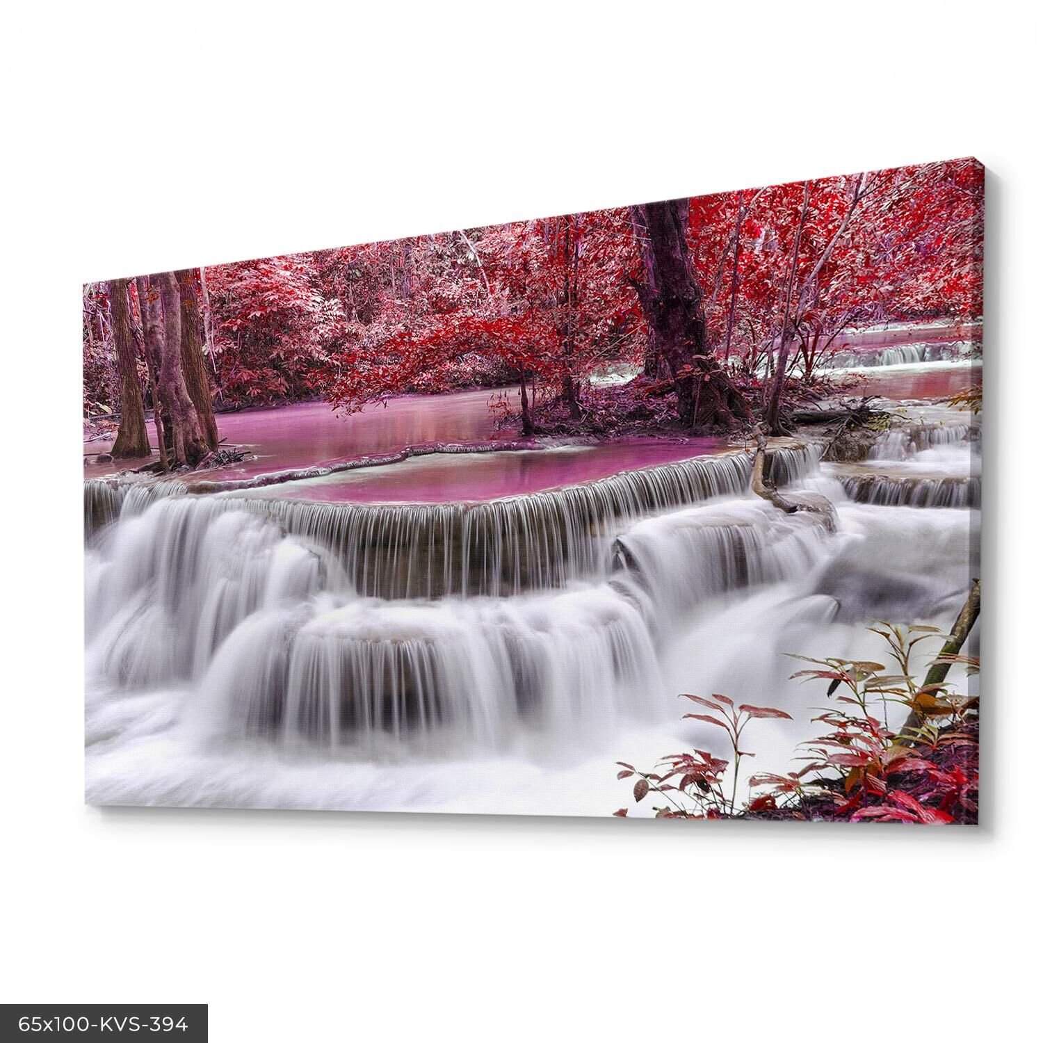 Şelale Kanvas - Canvas Tablo 40 x 30 CM - Çok Renkli