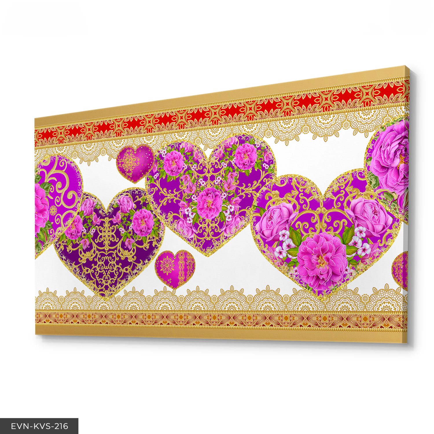 Kalp Içinde Çiçekler Tek Parça Kanvas Canvas Tablo Tablo