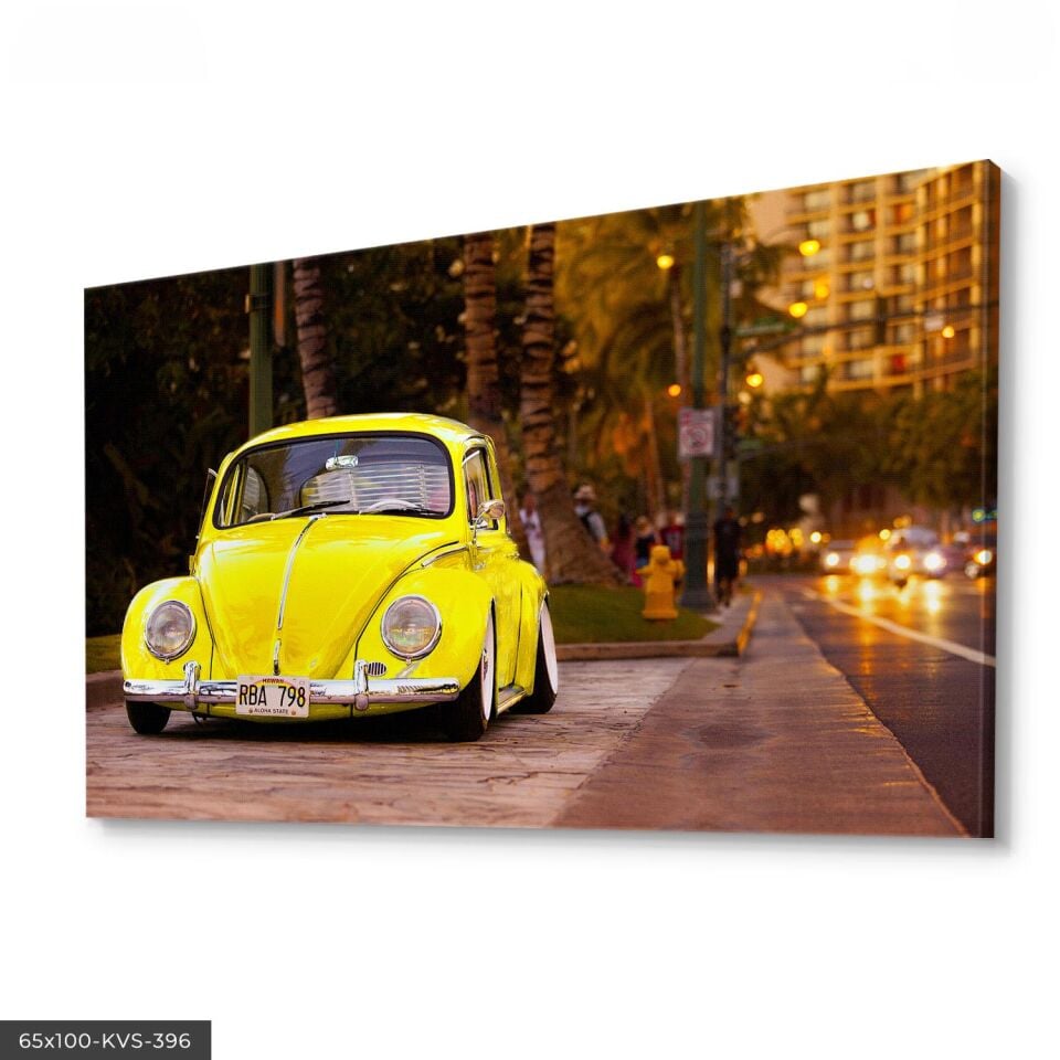 Sarı Vosvos Kanvas - Canvas Tablo 140 x 90 CM - Çok Renkli