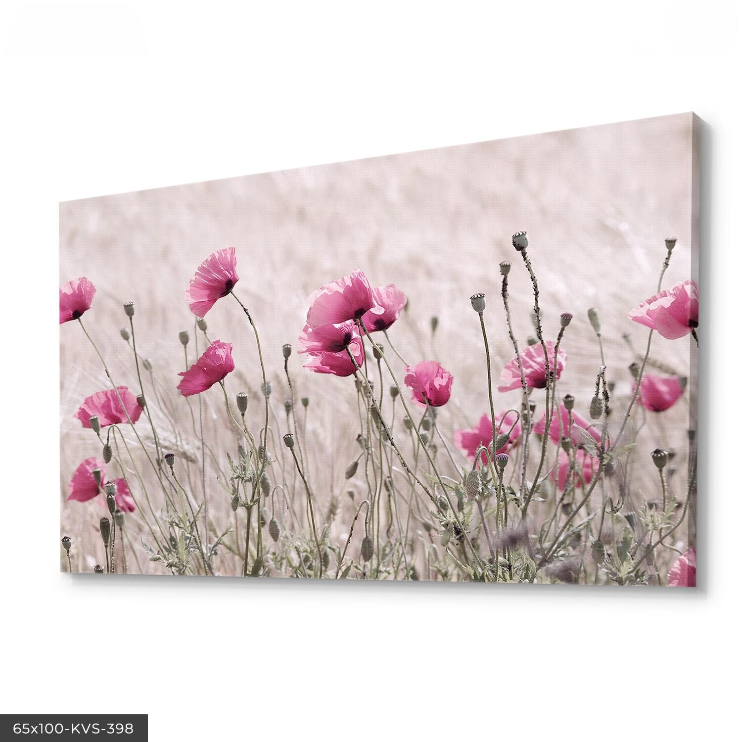 Haşhaş Tarlası Kanvas - Canvas Tablo 40 x 30 CM - Çok Renkli