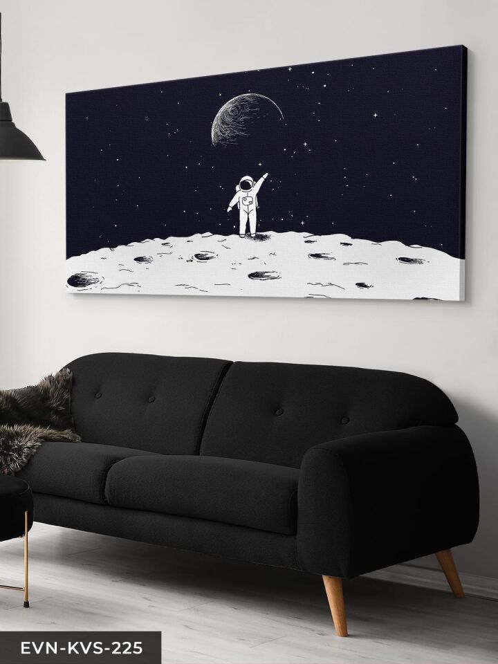 Ayda Astronot Tek Parça Kanvas Canvas Tablo Tablo
