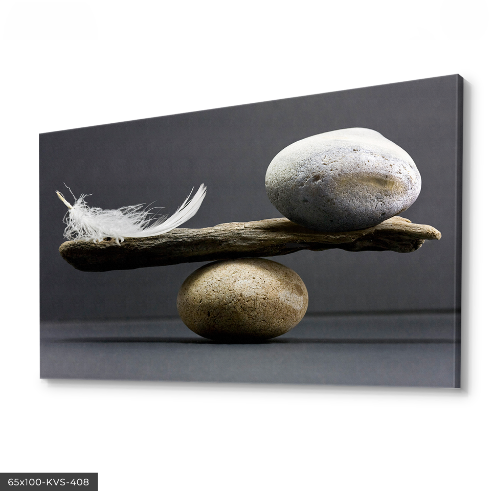 Taş Ve Tüy Kanvas - Canvas Tablo
