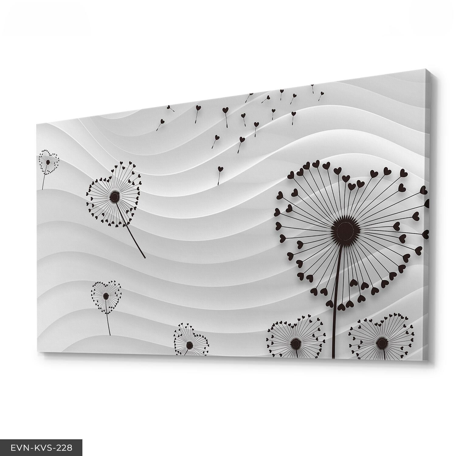 Kalpli Çiçekler Tek Parça Kanvas Canvas Tablo Tablo 40 x 30 CM - Çok Renkli