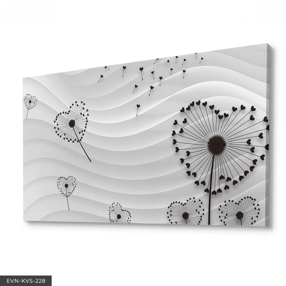 Kalpli Çiçekler Tek Parça Kanvas Canvas Tablo Tablo 140 x 90 CM - Çok Renkli