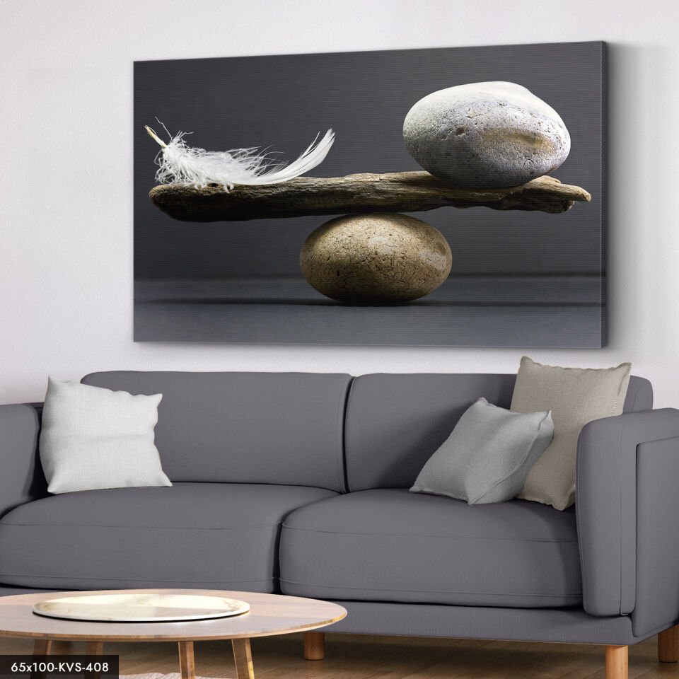 Taş Ve Tüy Kanvas - Canvas Tablo