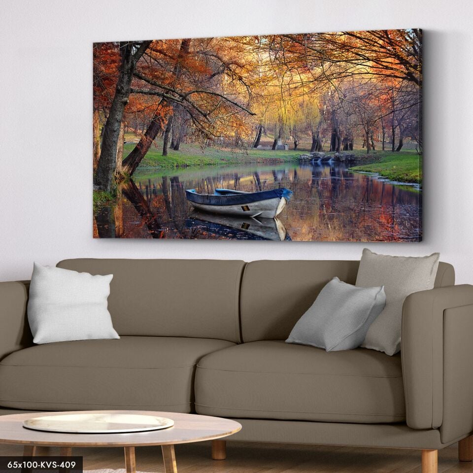 Kayık Kanvas - Canvas Tablo 40 x 30 CM - Çok Renkli