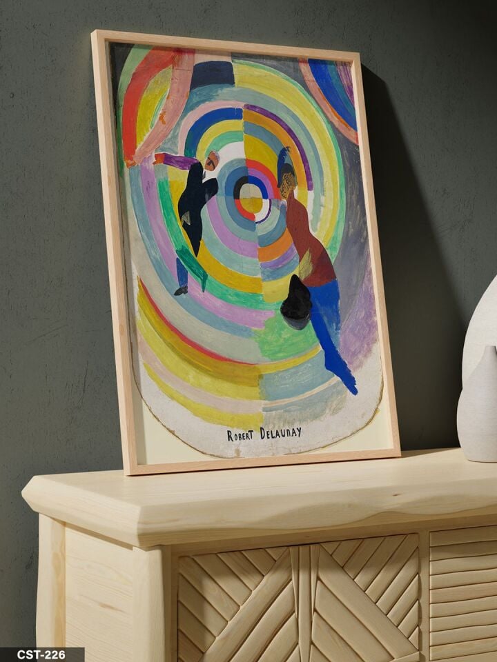 Robert Delaunay Tek Parça Ahşap Çerçeveli Tablo Naturel - 20 x 30 CM