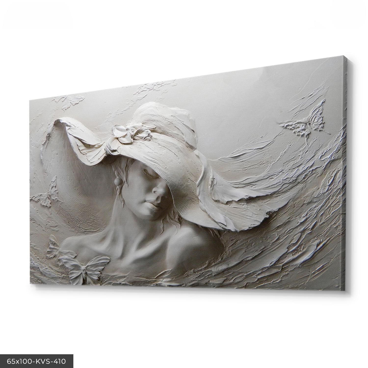 Kadın Portre Kanvas - Canvas Tablo 40 x 30 CM - Çok Renkli