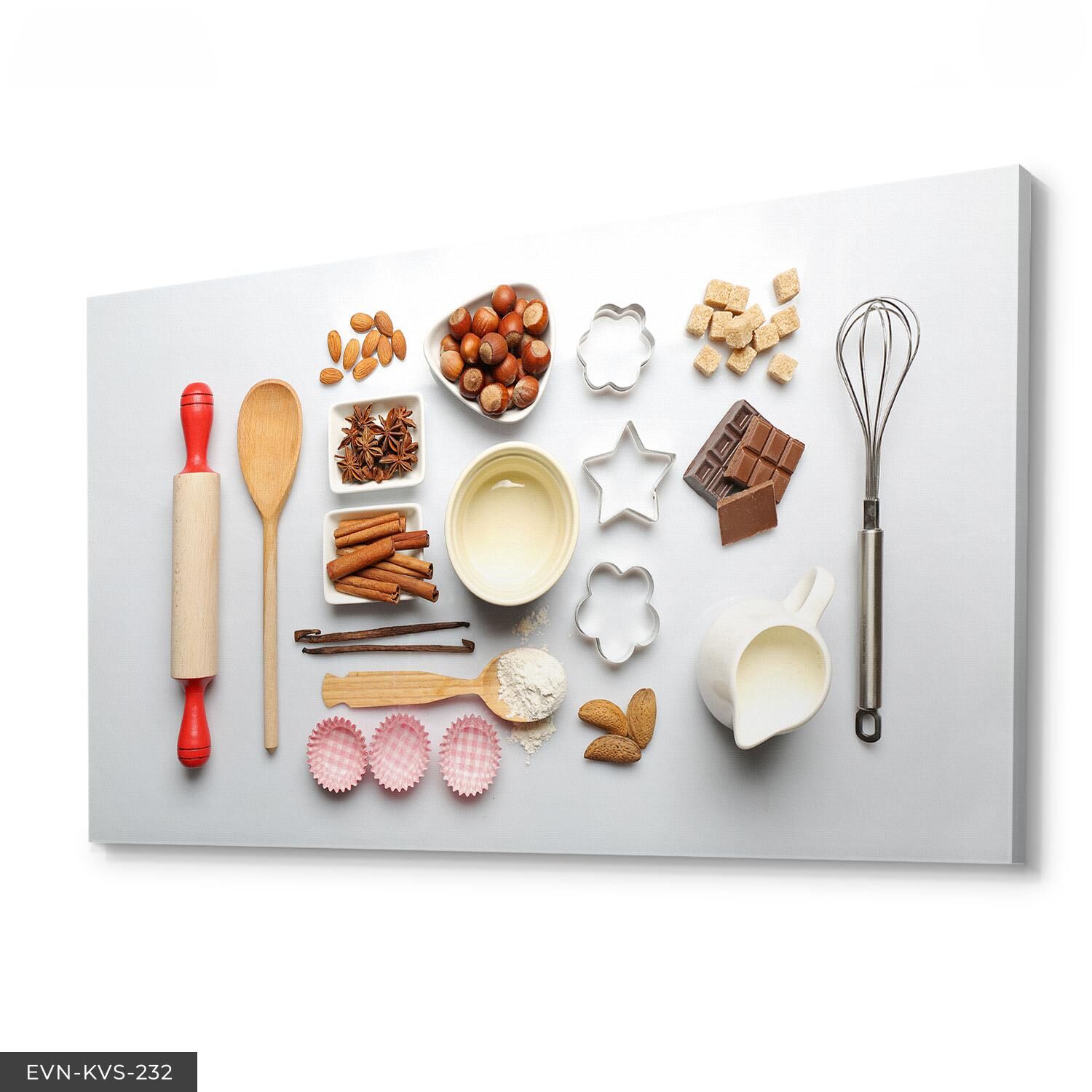 Mutfak Tek Parça Kanvas Canvas Tablo 40 x 30 CM - Çok Renkli