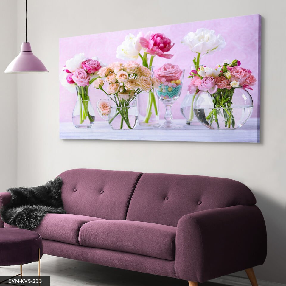 Vazo Çiçekler Tek Parça Kanvas Canvas Tablo