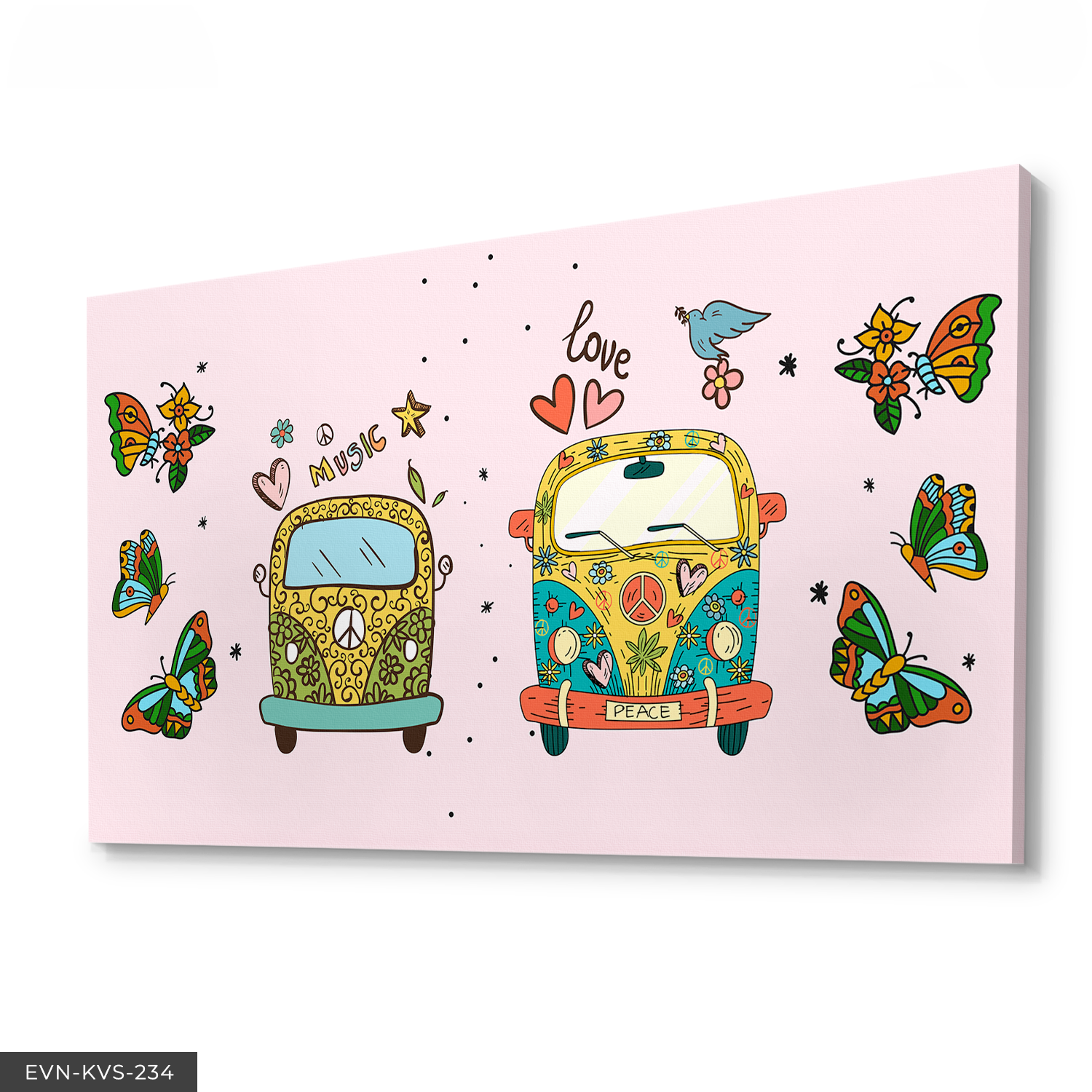 Kelebekler Tek Parça Kanvas Canvas Tablo