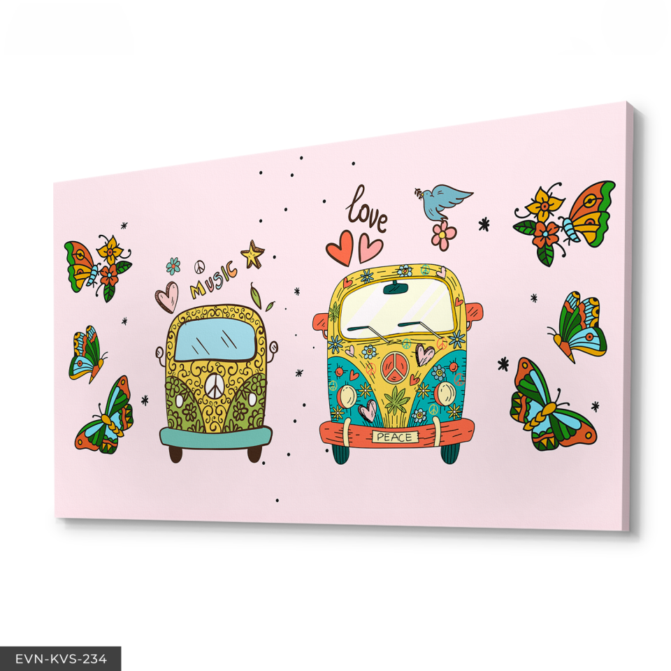 Kelebekler Tek Parça Kanvas Canvas Tablo