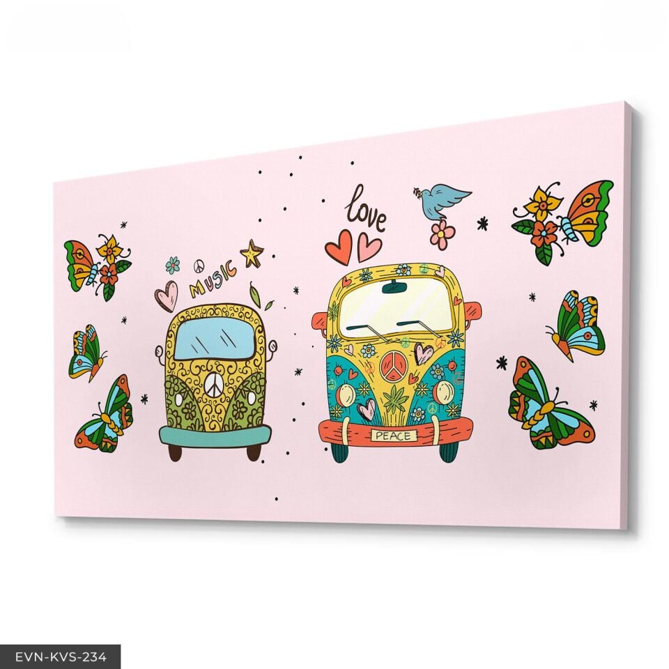 Kelebekler Tek Parça Kanvas Canvas Tablo