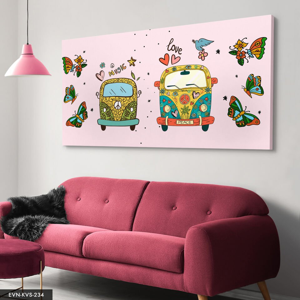 Kelebekler Tek Parça Kanvas Canvas Tablo