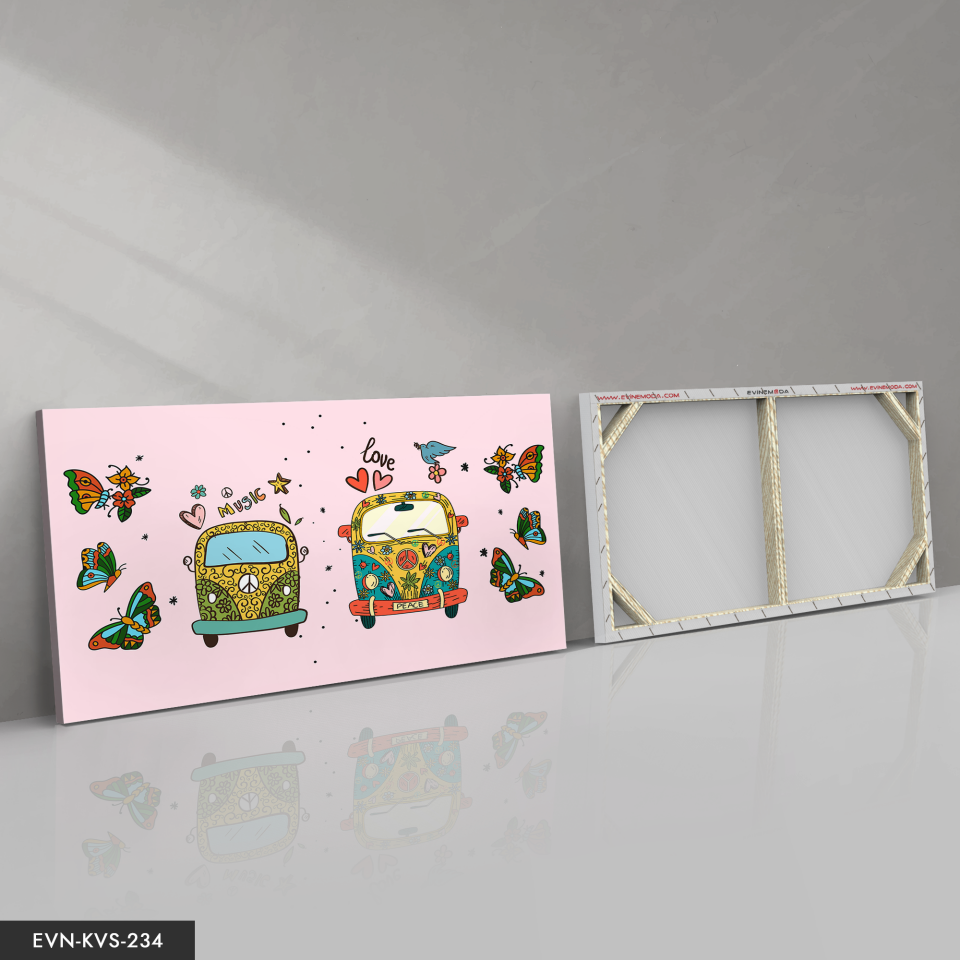 Kelebekler Tek Parça Kanvas Canvas Tablo