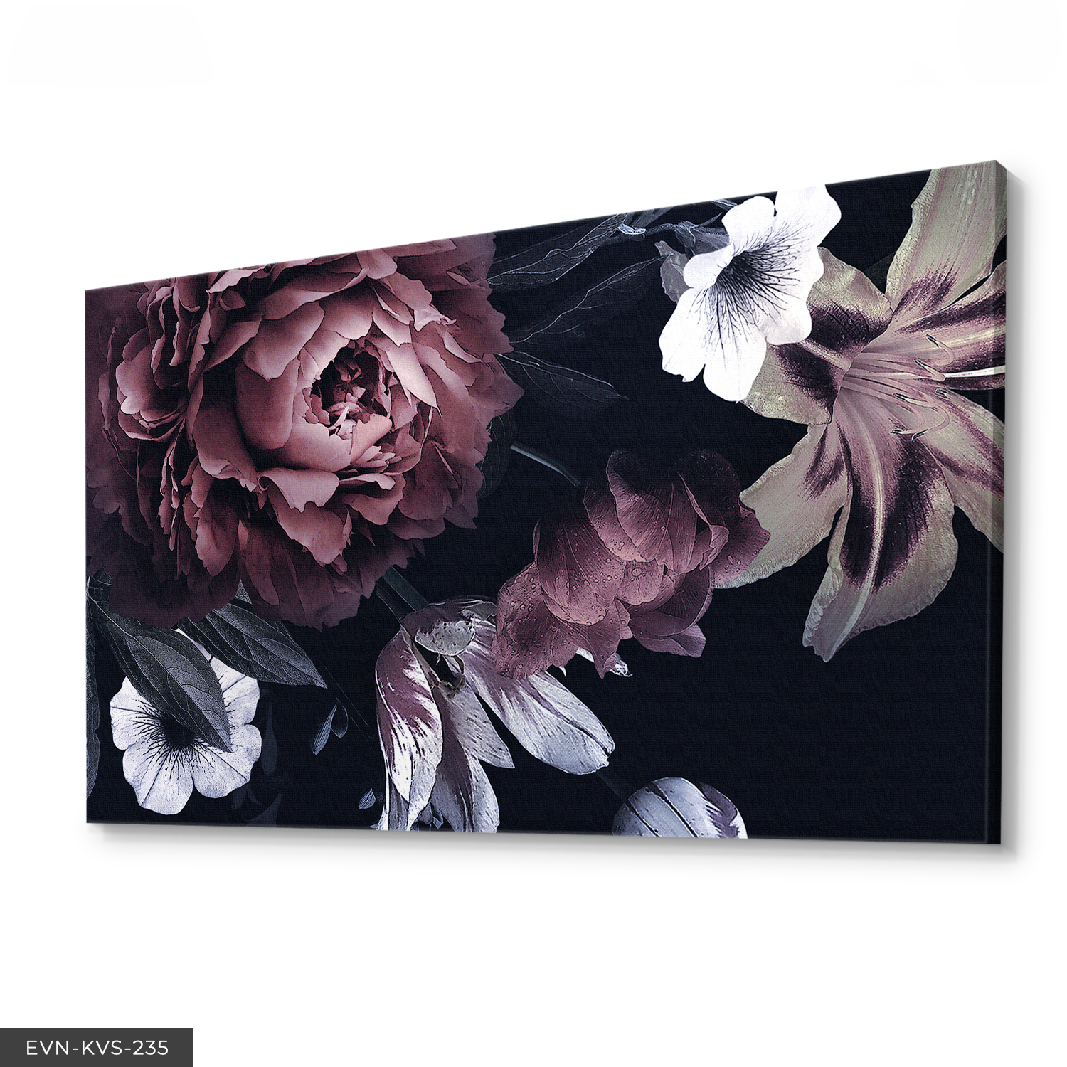 Yağlı Boya Görünümlü Çiçek Tek Parça Kanvas Canvas Tablo