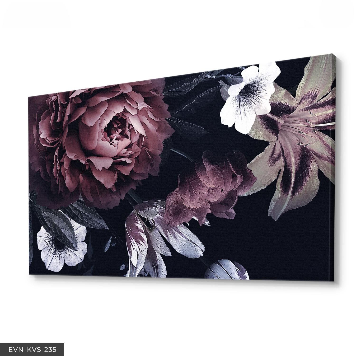 Yağlı Boya Görünümlü Çiçek Tek Parça Kanvas Canvas Tablo 40 x 30 CM - Çok Renkli