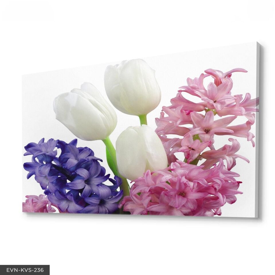 Renkli Çiçekler Tek Parça Kanvas Canvas Tablo 140 x 90 CM - Çok Renkli