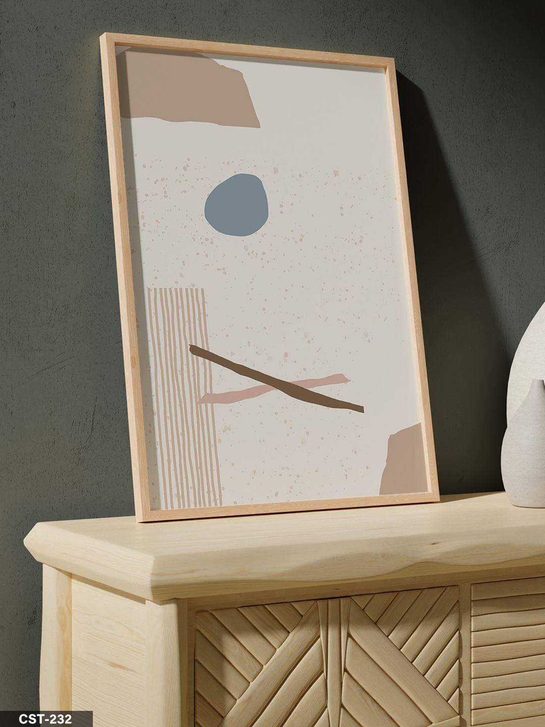 Kahverengi Sadelik Tek Parça Ahşap Çerçeveli Tablo Naturel - 20 x 30 CM