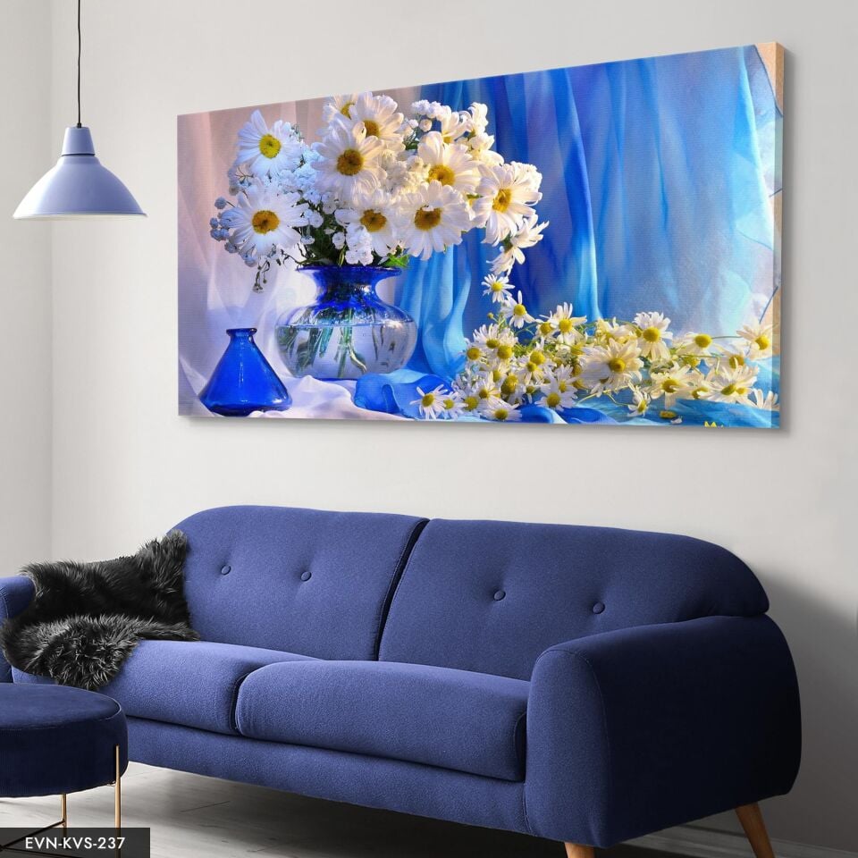 Papatya Tek Parça Kanvas Canvas Tablo 40 x 30 CM - Çok Renkli