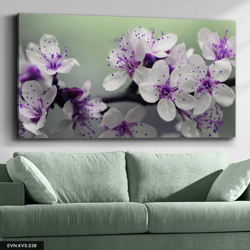 Çiçek Tek Parça Kanvas Canvas Tablo 40 x 30 CM - Çok Renkli