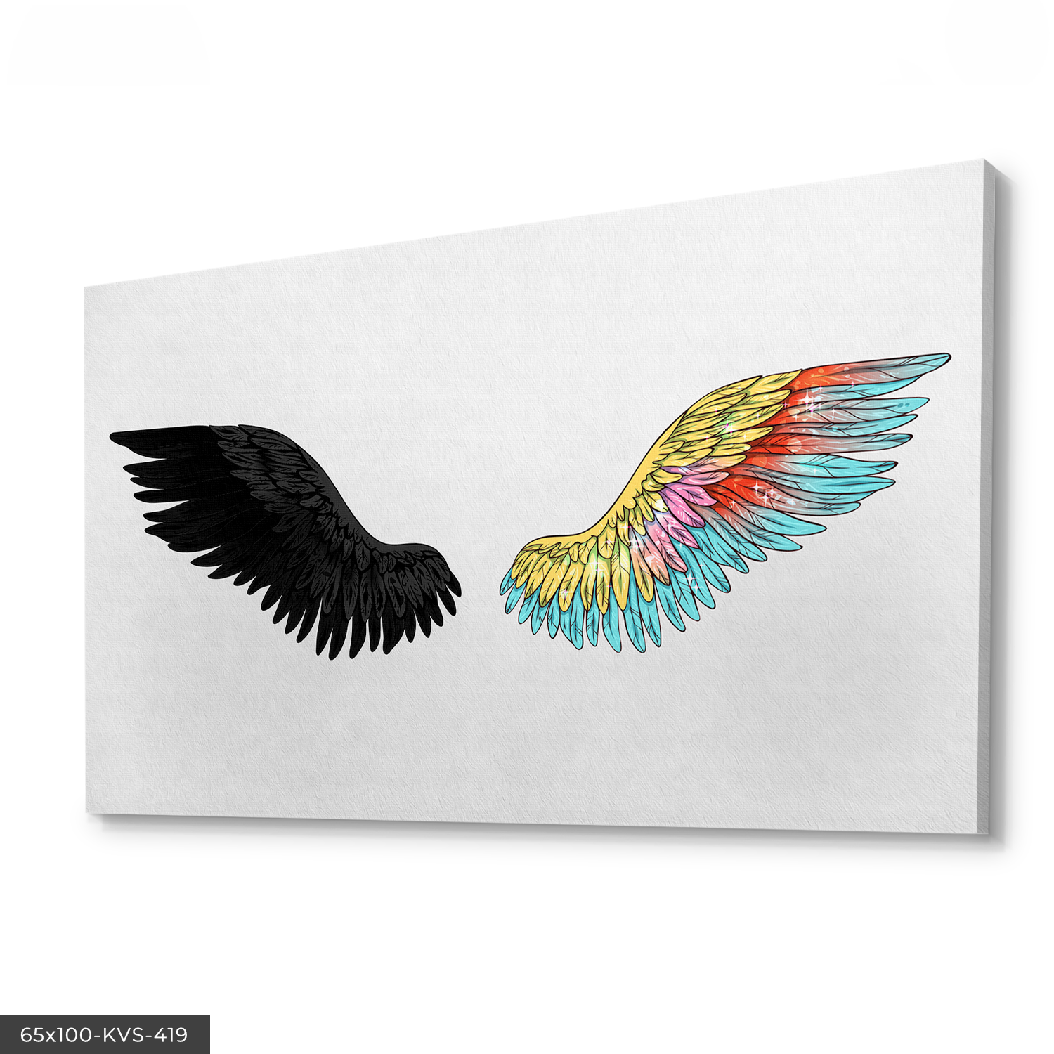 Hüzün Ve Mutluluk Melek Kanadı Kanvas - Canvas Tablo