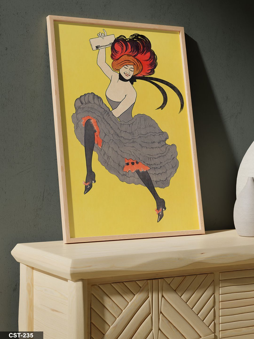 Dansçı Kadın Tek Parça Ahşap Çerçeveli Tablo Naturel - 20 x 30 CM