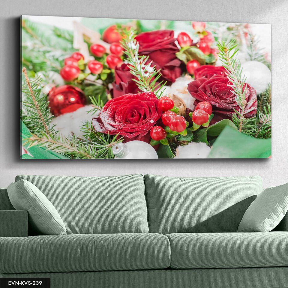 Kırmızı Gül Tek Parça Kanvas Canvas Tablo