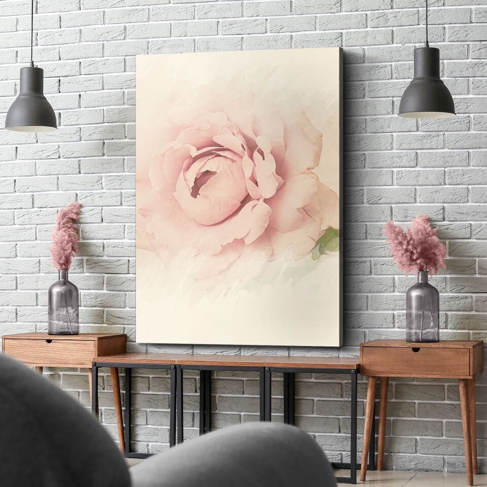 Çizim Gül Kanvas - Canvas Tablo