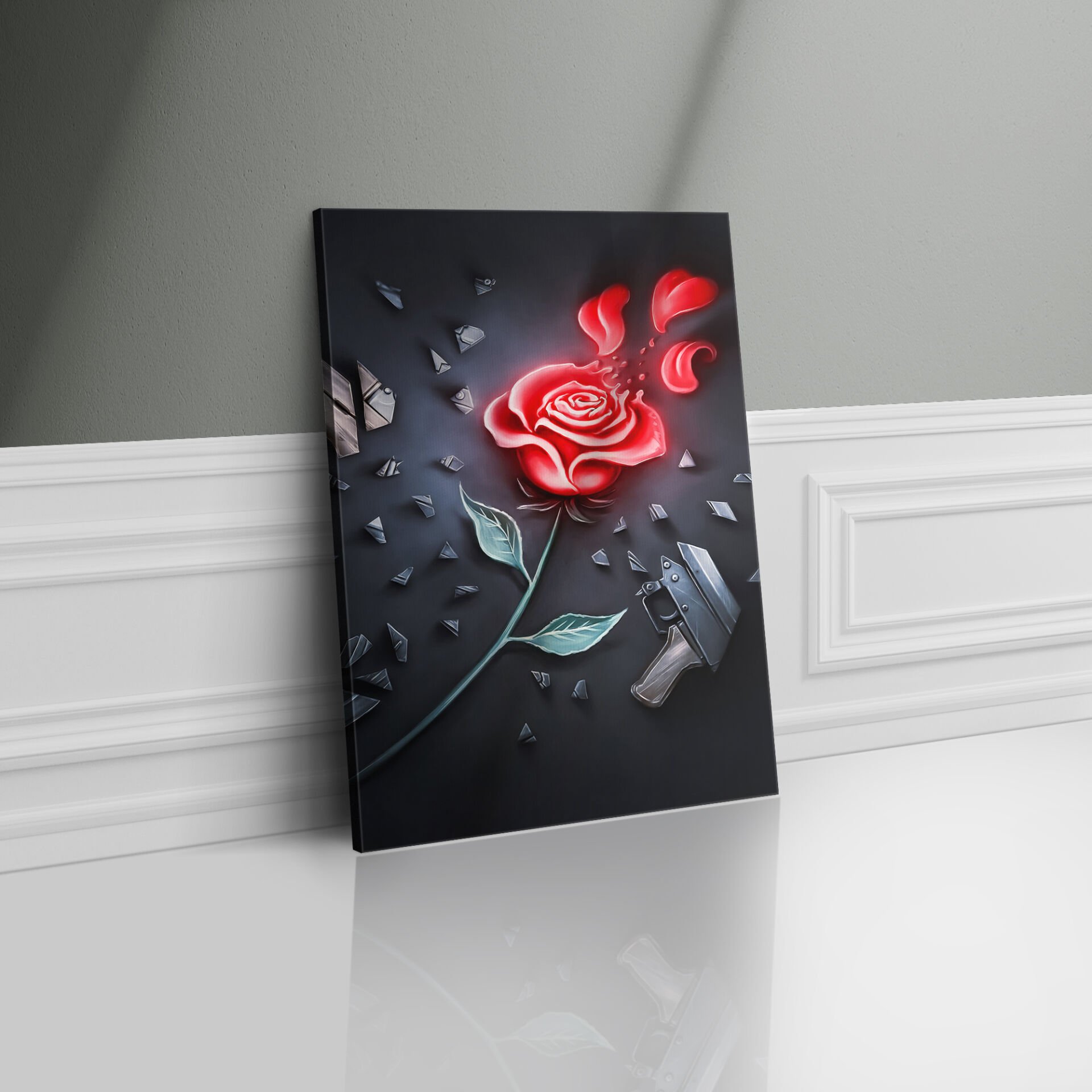 Kırık Gül Kanvas - Canvas Tablo