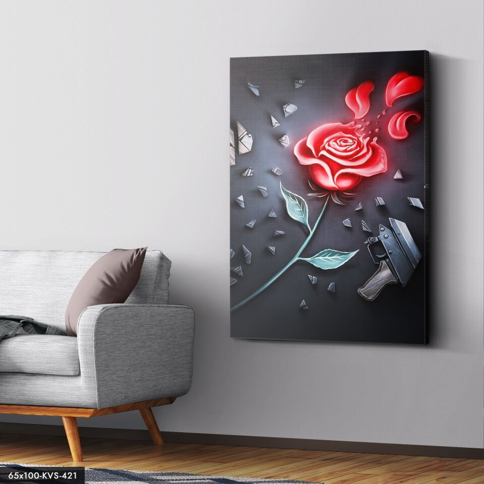 Kırık Gül Kanvas - Canvas Tablo