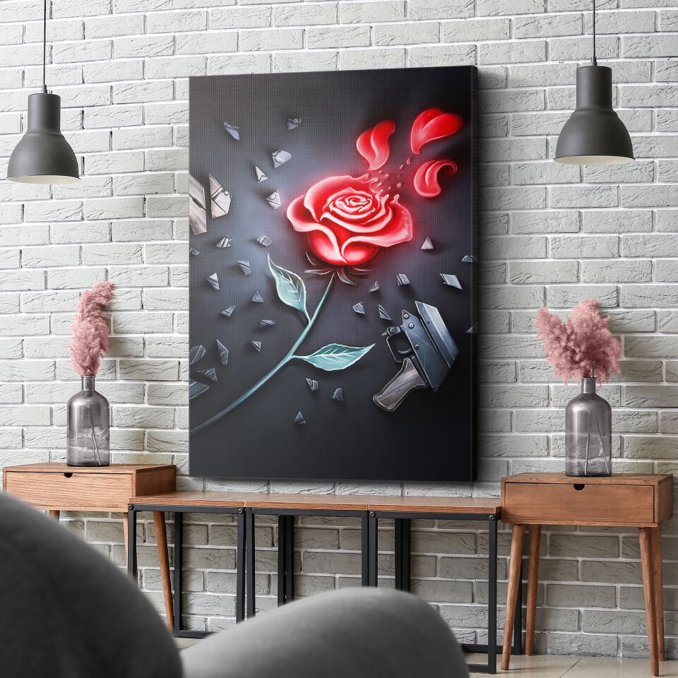 Kırık Gül Kanvas - Canvas Tablo